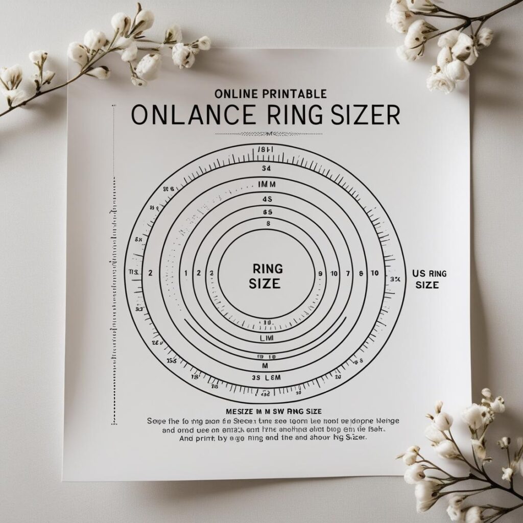 Print or download Online Printable Ring Sizer