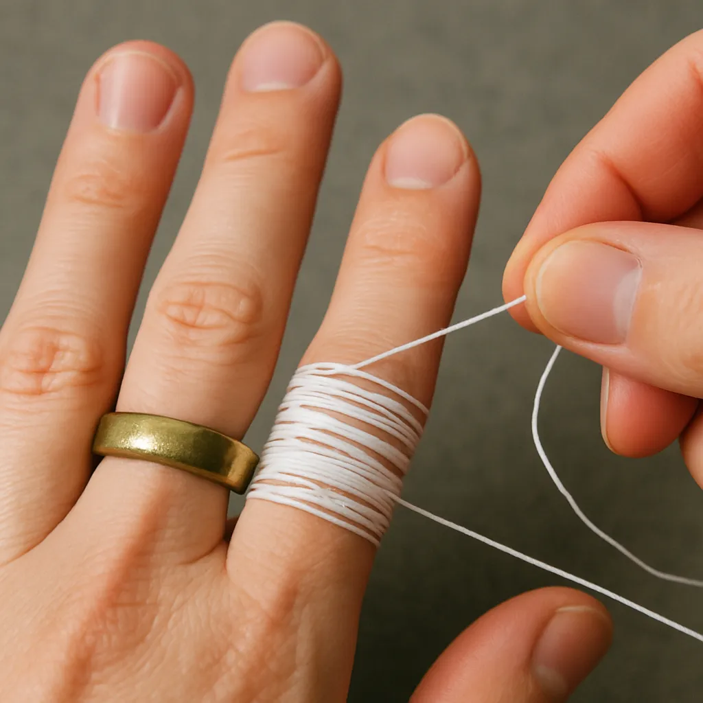 Dental Floss Trick to tighten your ring