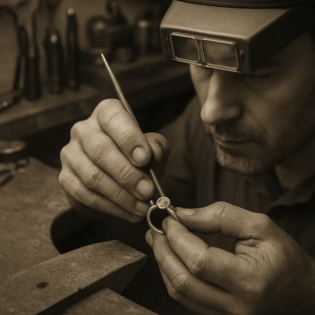 Jeweler working on a ring